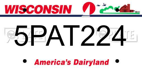 5PAT224 Wisconsin License Plate