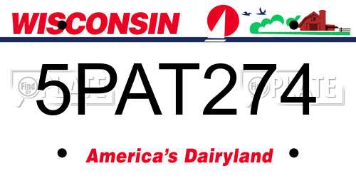 5PAT274 Wisconsin License Plate