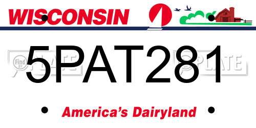 5PAT281 Wisconsin License Plate