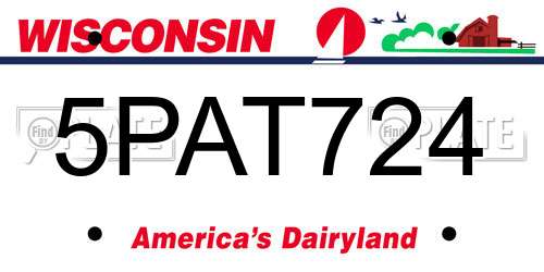 5PAT724 Wisconsin License Plate
