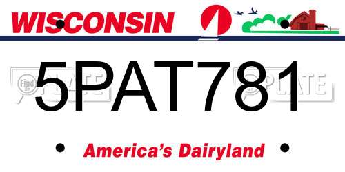 5PAT781 Wisconsin License Plate