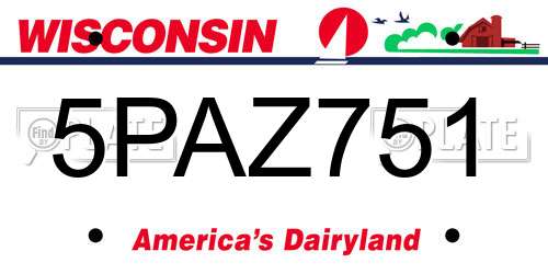 5PAZ751 Wisconsin License Plate
