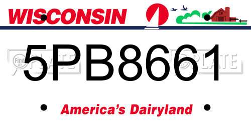 5PB8661 Wisconsin License Plate