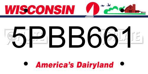 5PBB661 Wisconsin License Plate