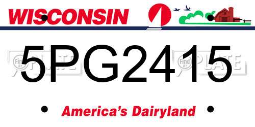 5PG2415 Wisconsin License Plate