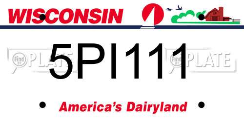 5PI111 Wisconsin License Plate