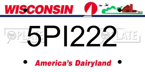 5PI222 Wisconsin License Plate