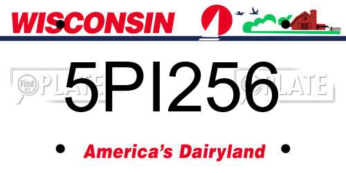 5PI256 Wisconsin License Plate
