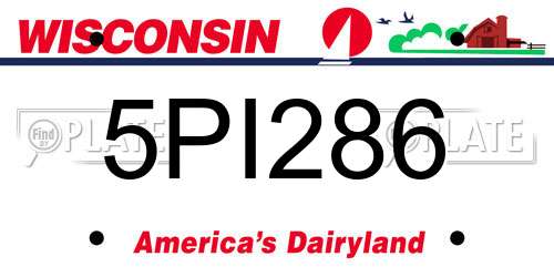 5PI286 Wisconsin License Plate