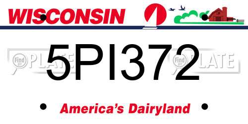 5PI372 Wisconsin License Plate