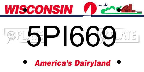 5PI669 Wisconsin License Plate