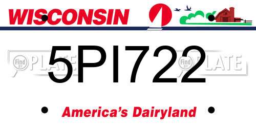 5PI722 Wisconsin License Plate