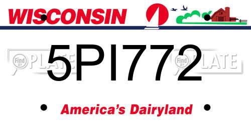 5PI772 Wisconsin License Plate