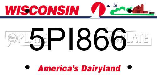 5PI866 Wisconsin License Plate
