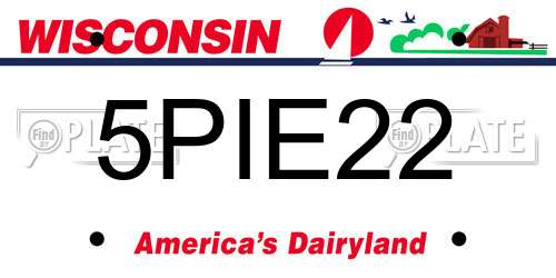 5PIE22 Wisconsin License Plate