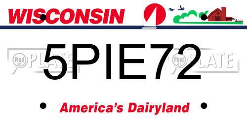 5PIE72 Wisconsin License Plate
