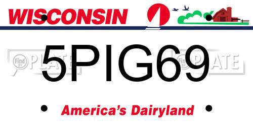 5PIG69 Wisconsin License Plate