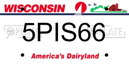5PIS66 Wisconsin License Plate