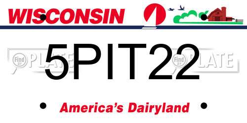 5PIT22 Wisconsin License Plate