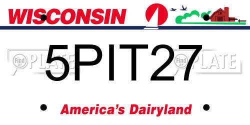 5PIT27 Wisconsin License Plate