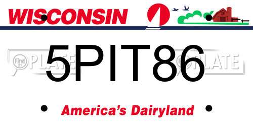 5PIT86 Wisconsin License Plate