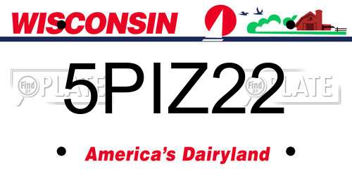 5PIZ22 Wisconsin License Plate