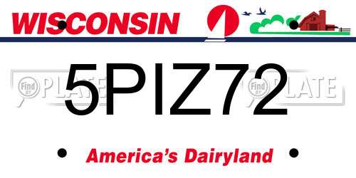 5PIZ72 Wisconsin License Plate