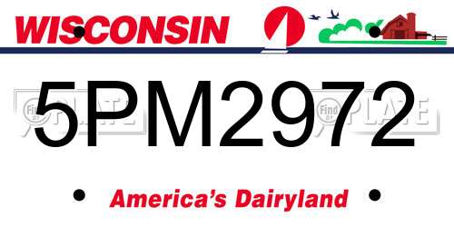 5PM2972 Wisconsin License Plate