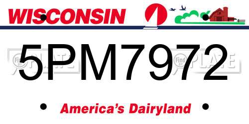 5PM7972 Wisconsin License Plate