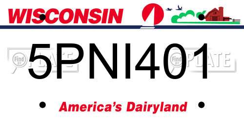 5PNI401 Wisconsin License Plate