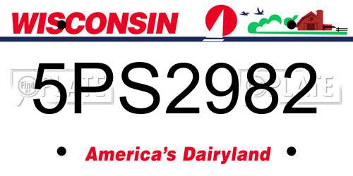 5PS2982 Wisconsin License Plate