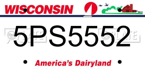 5PS5552 Wisconsin License Plate