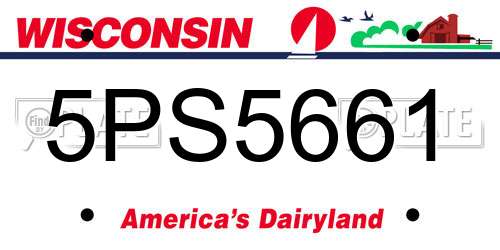 5PS5661 Wisconsin License Plate