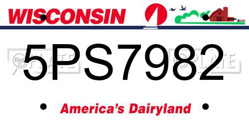 5PS7982 Wisconsin License Plate