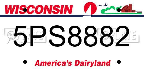 5PS8882 Wisconsin License Plate