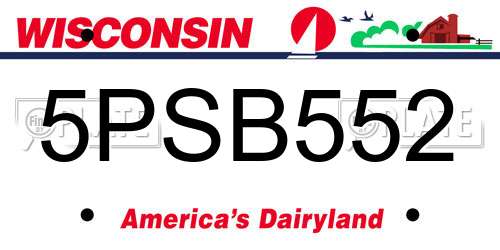 5PSB552 Wisconsin License Plate