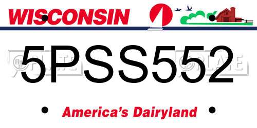 5PSS552 Wisconsin License Plate