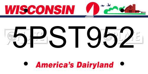 5PST952 Wisconsin License Plate