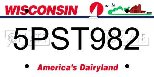 5PST982 Wisconsin License Plate
