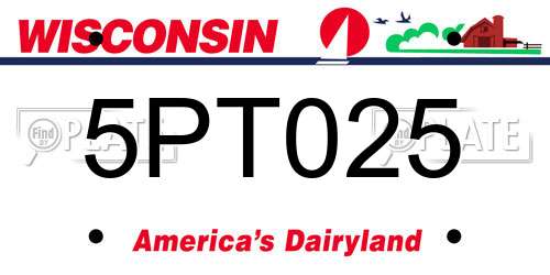 5PT025 Wisconsin License Plate