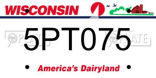 5PT075 Wisconsin License Plate