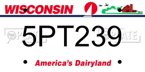 5PT239 Wisconsin License Plate
