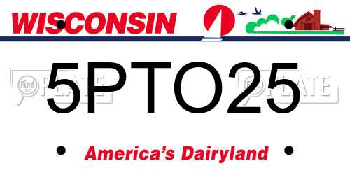 5PTO25 Wisconsin License Plate