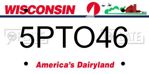 5PTO46 Wisconsin License Plate