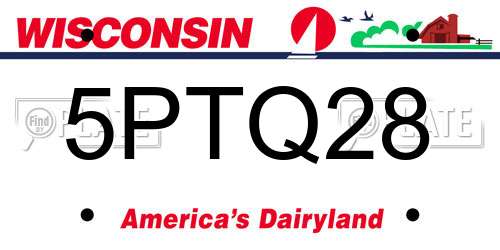 5PTQ28 Wisconsin License Plate