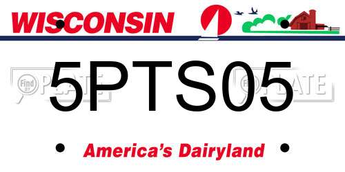 5PTS05 Wisconsin License Plate