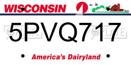 5PVQ717 Wisconsin License Plate