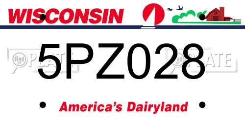 5PZ028 Wisconsin License Plate