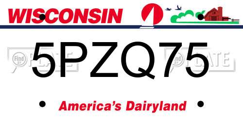 5PZQ75 Wisconsin License Plate