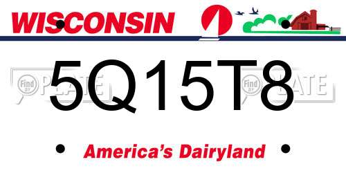 5Q15T8 Wisconsin License Plate